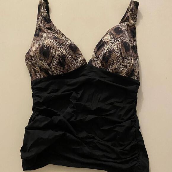 Bleu Rod Beattie Tankini Top Plunge Skin Games NWT 10 - Picture 3 of 8